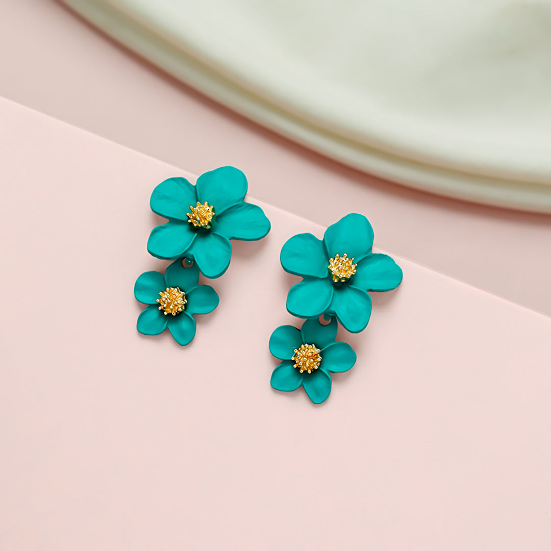 Colored Flowers Earring