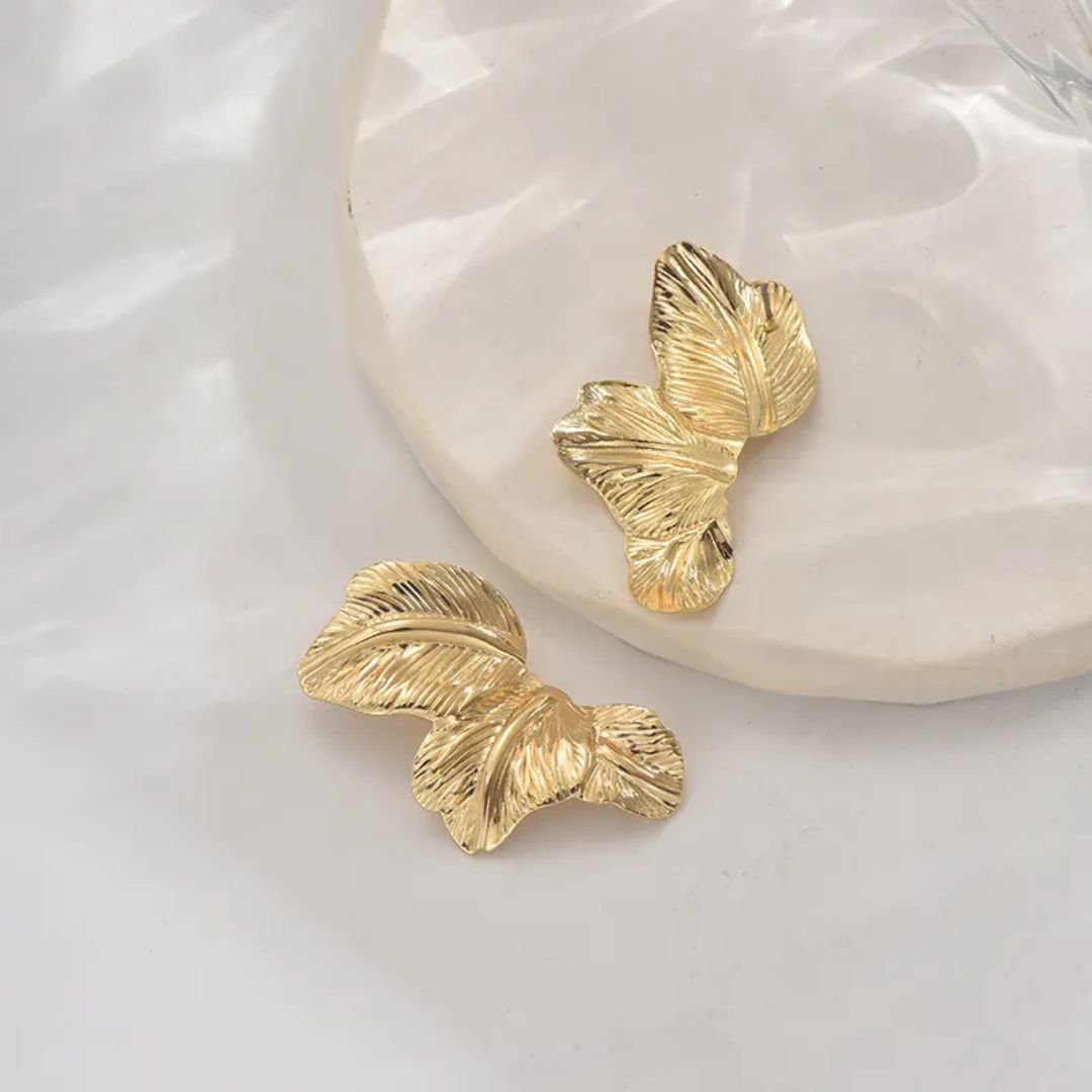 Golden Foliage Earring