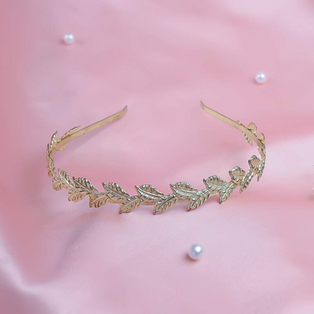 Rhinestone Leaf Tassel Hair band