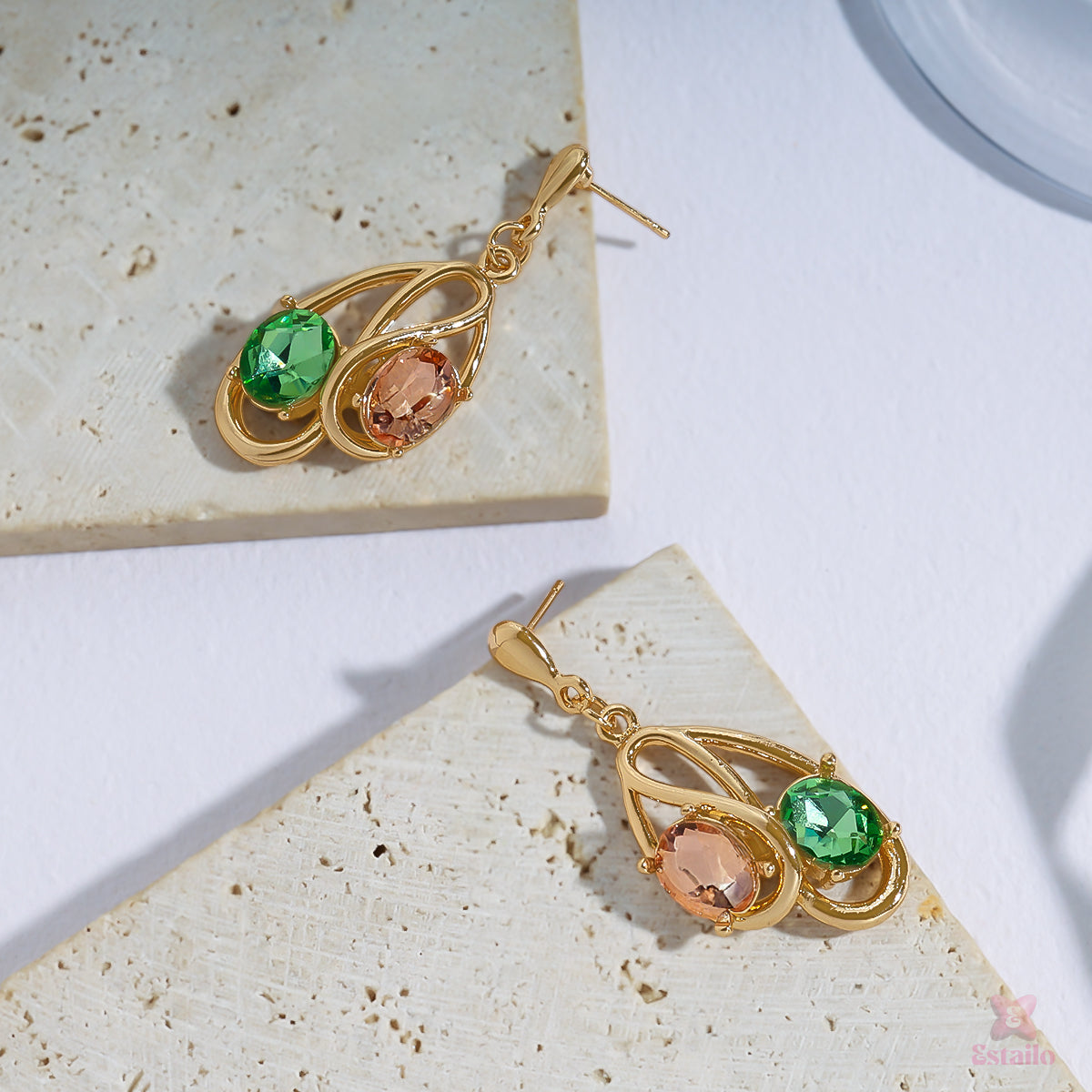 Emerald Sunset Drop Earrings