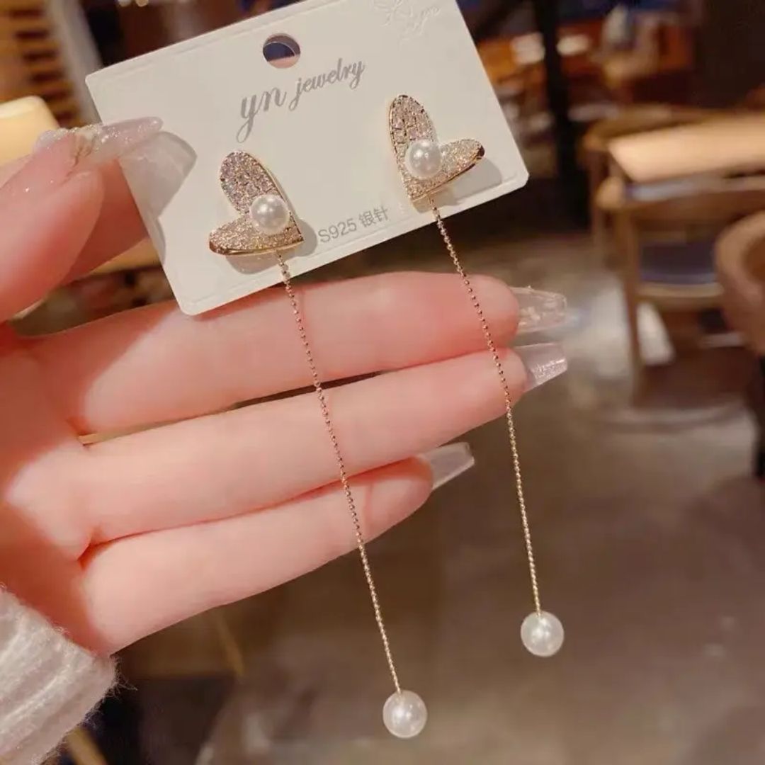 Bling Blogger Heart chain Earrings