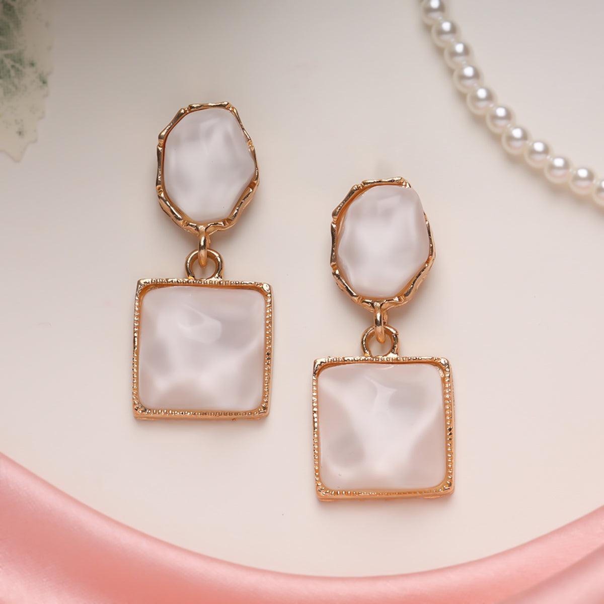 Ivory Elegance Statement Earrings