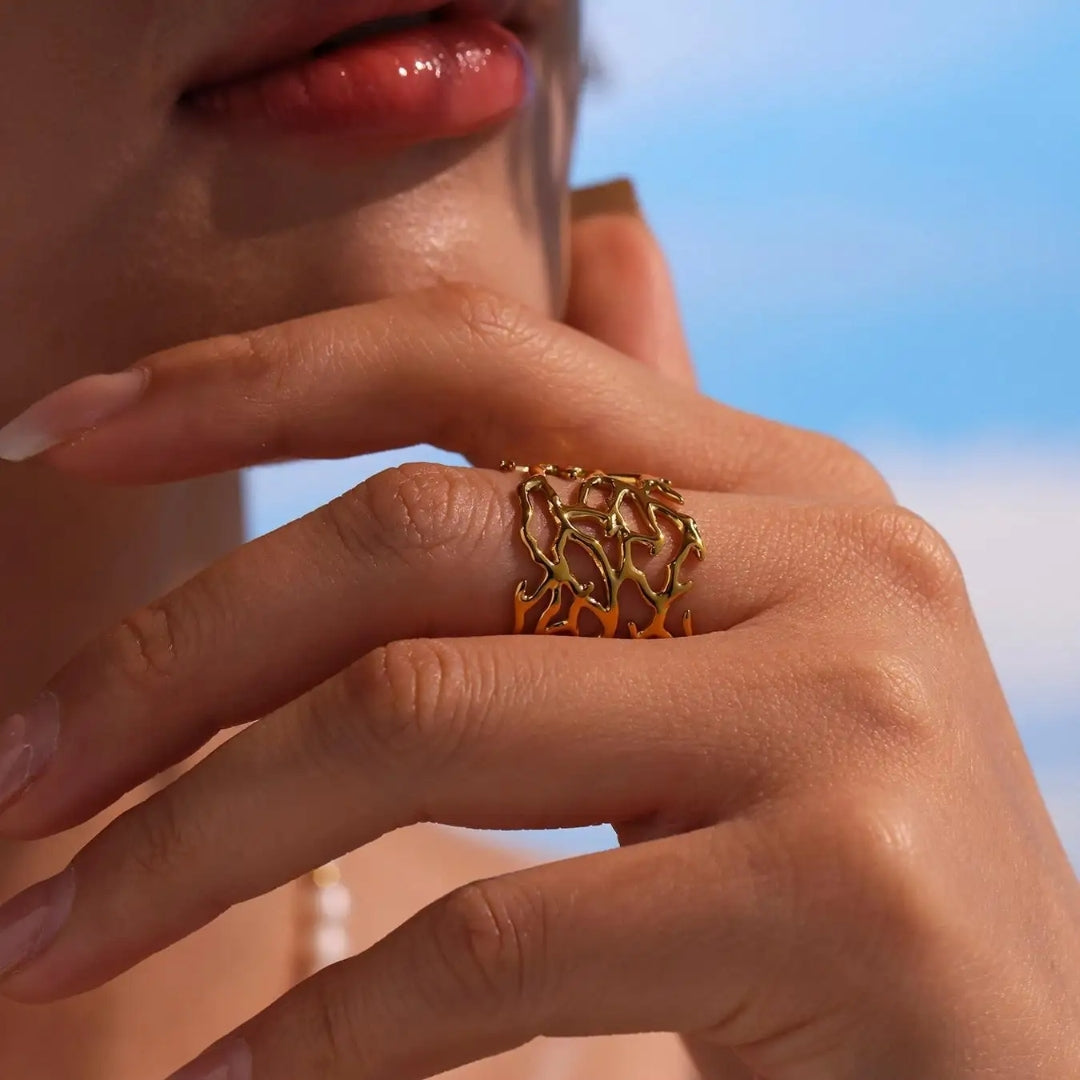 Golden Canopy Cuff Ring