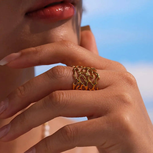 Golden Canopy Cuff Ring