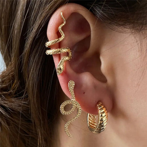 Gold Snake Ear Cuff (Single ear)