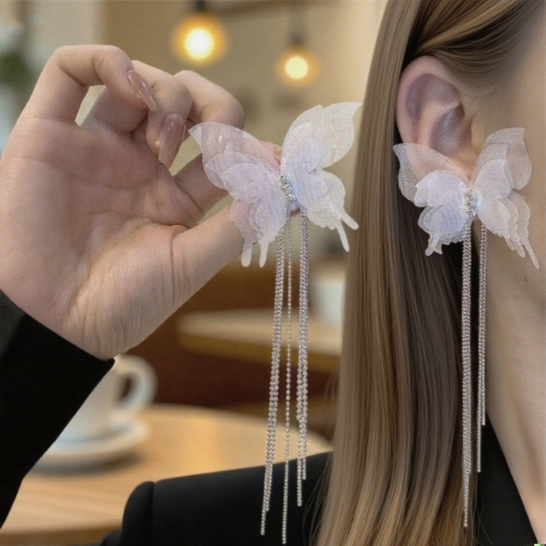 Fairy Wing Chain Earrings