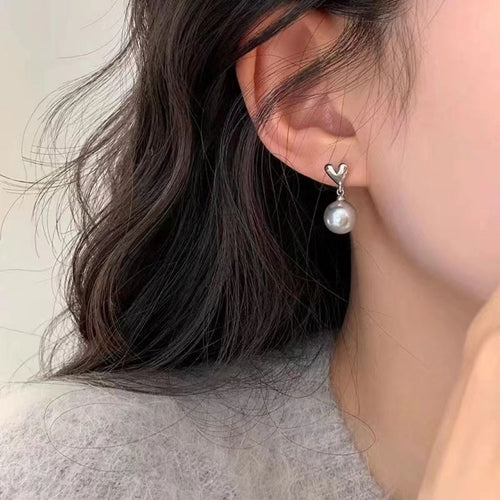 Lunar Heart Drop Earrings