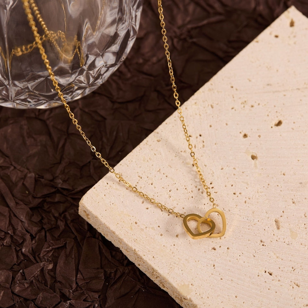 Duo Heart Charm Necklace