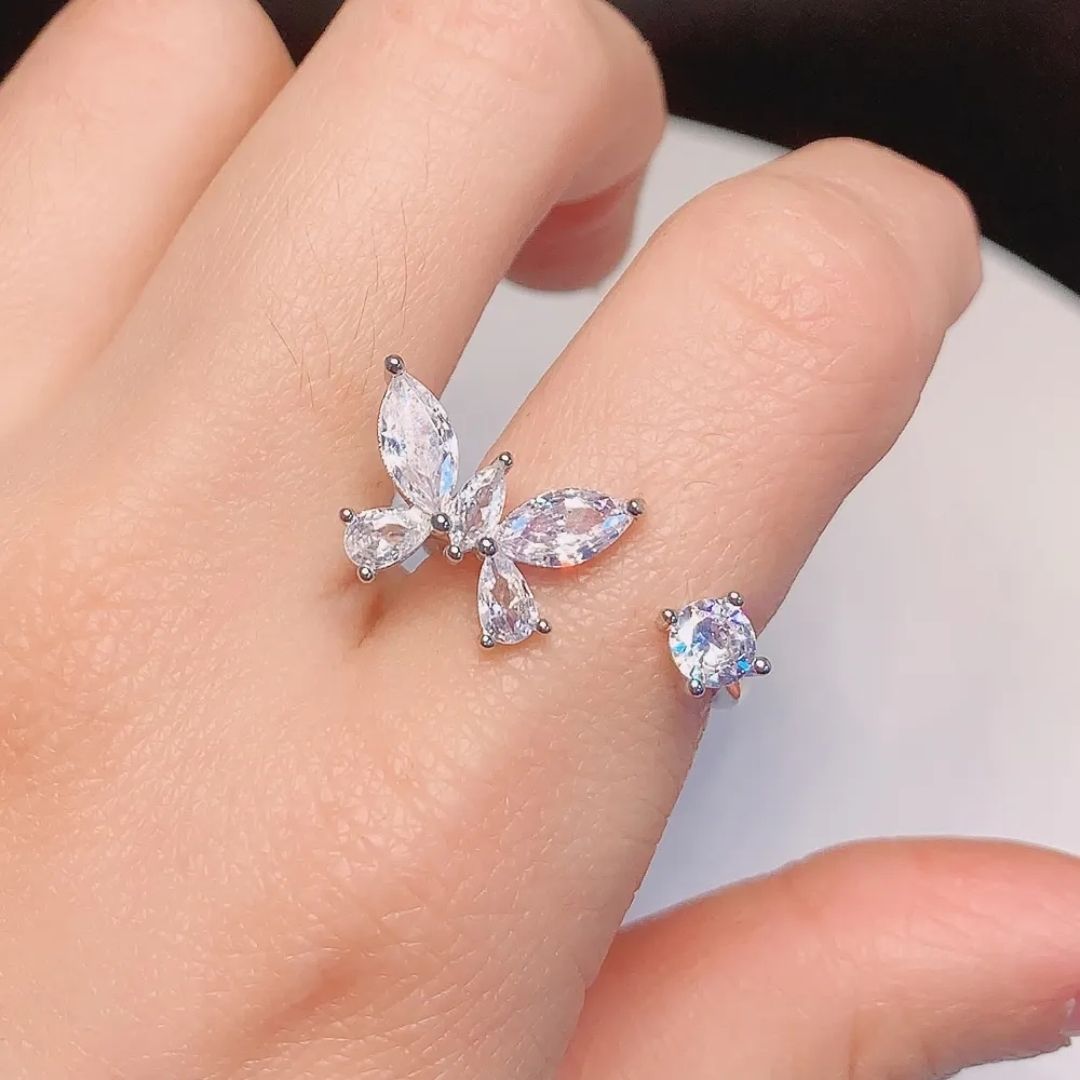 Crystal Butterfly Ring
