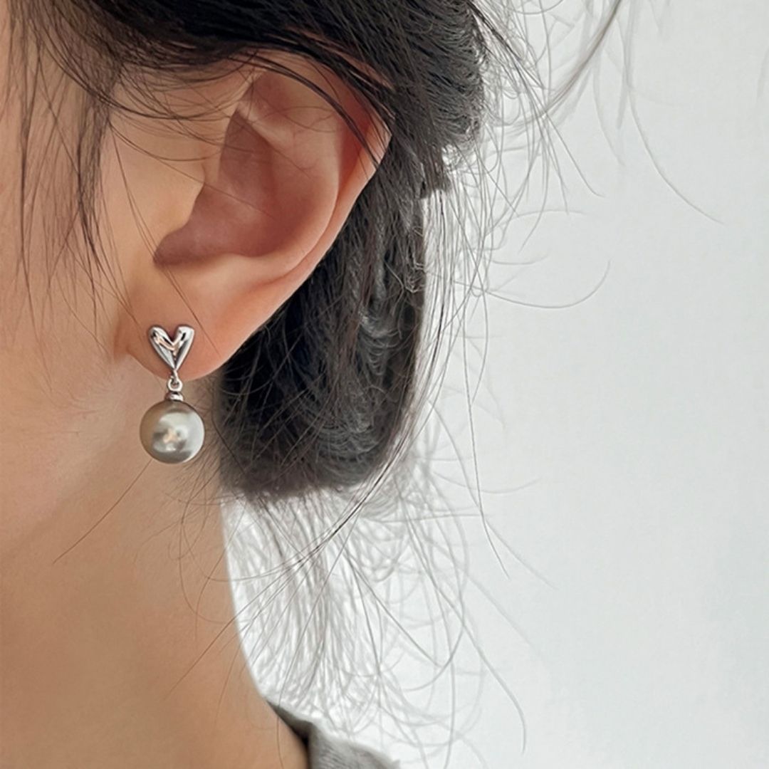 Lunar Heart Drop Earrings