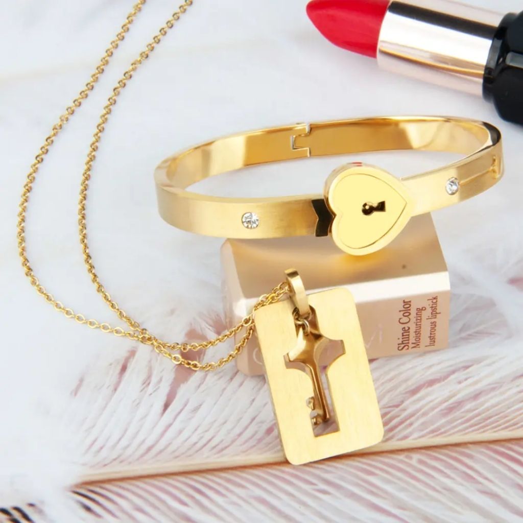 Heart Key Bracelet and Neckpiece