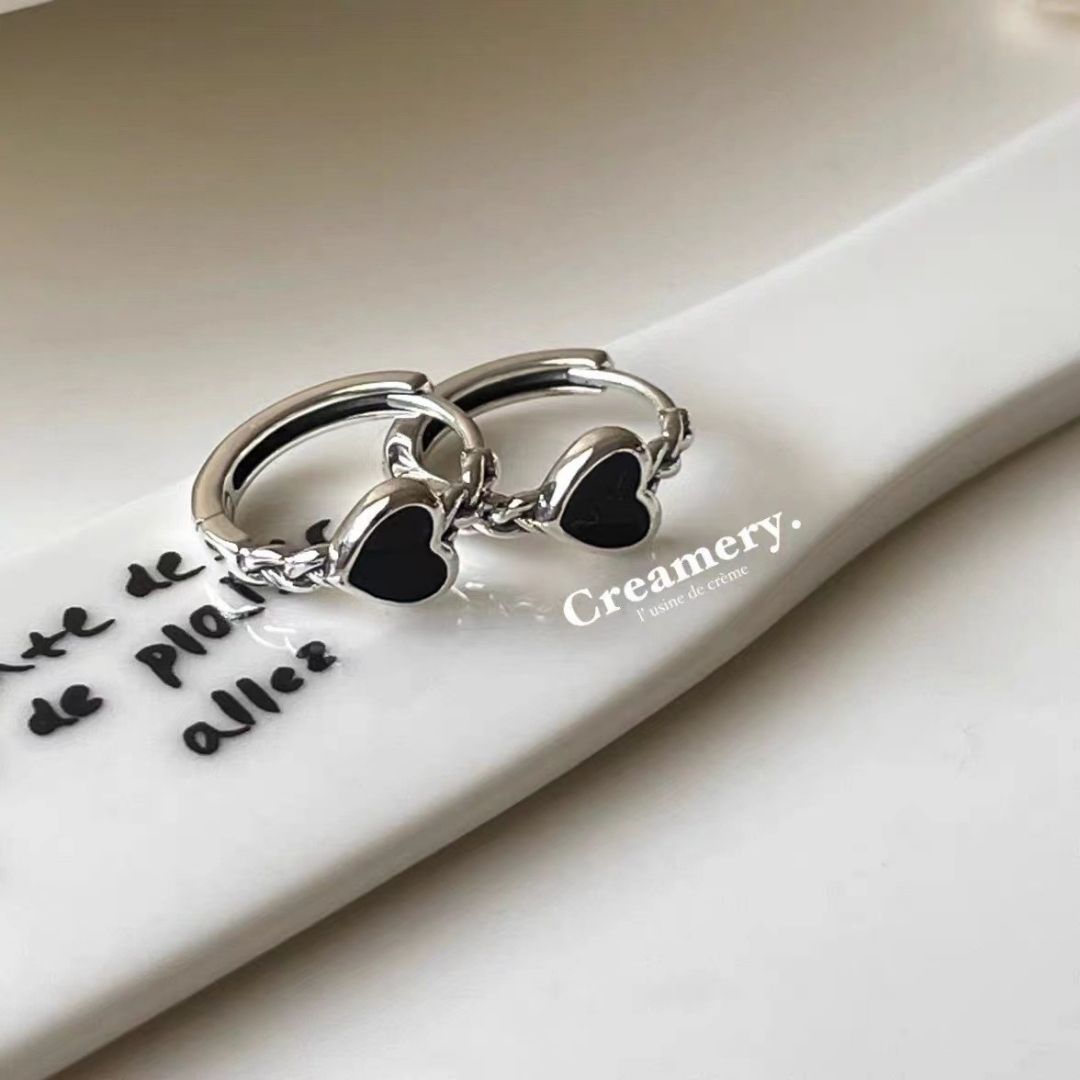 Noir Amour Huggies Earrings