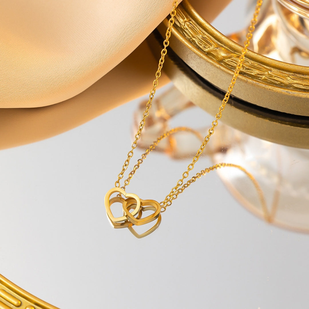 Duo Heart Charm Necklace