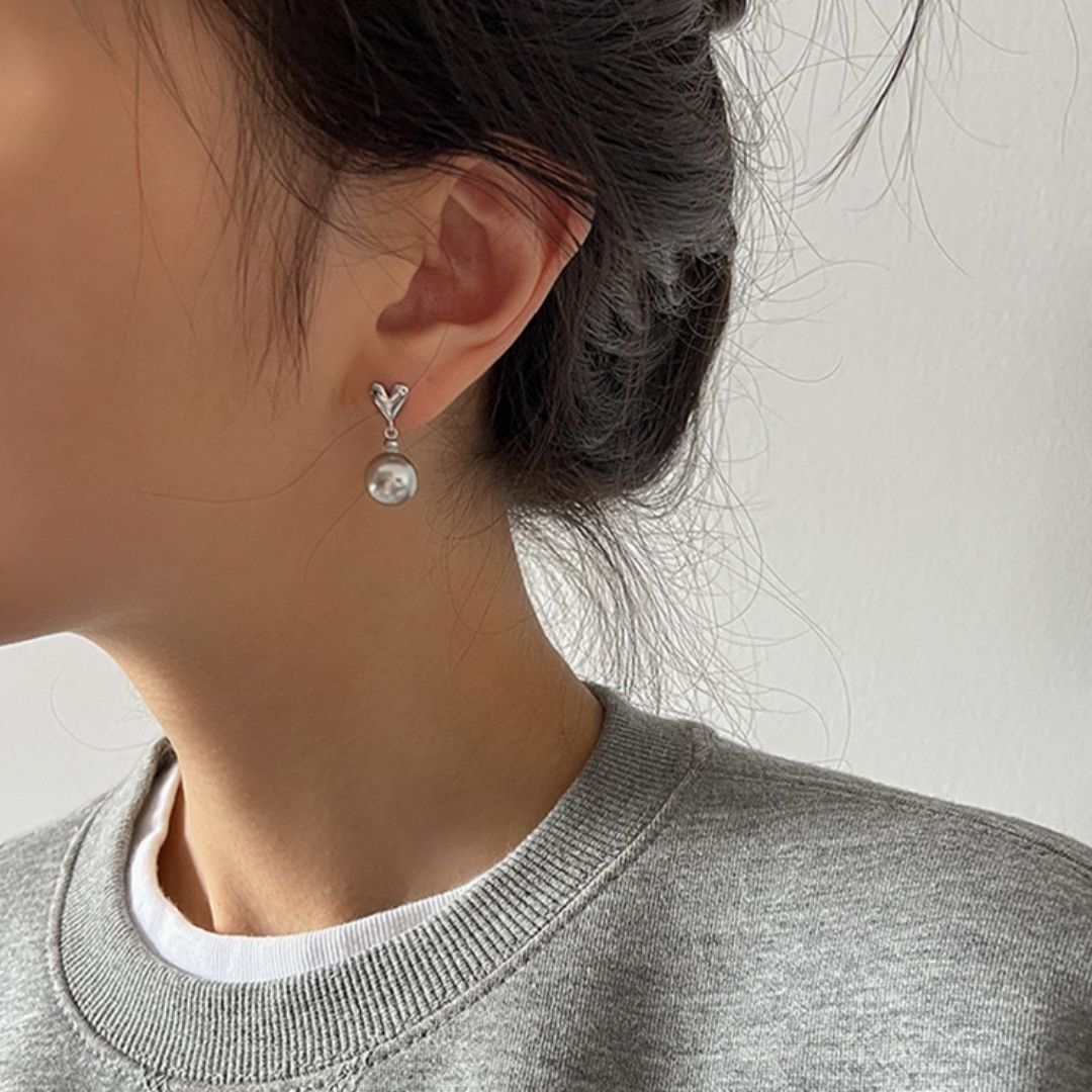 Lunar Heart Drop Earrings