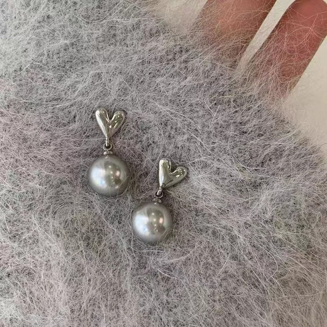 Lunar Heart Drop Earrings
