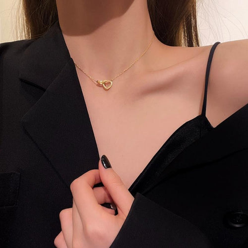 Duo Heart Charm Necklace