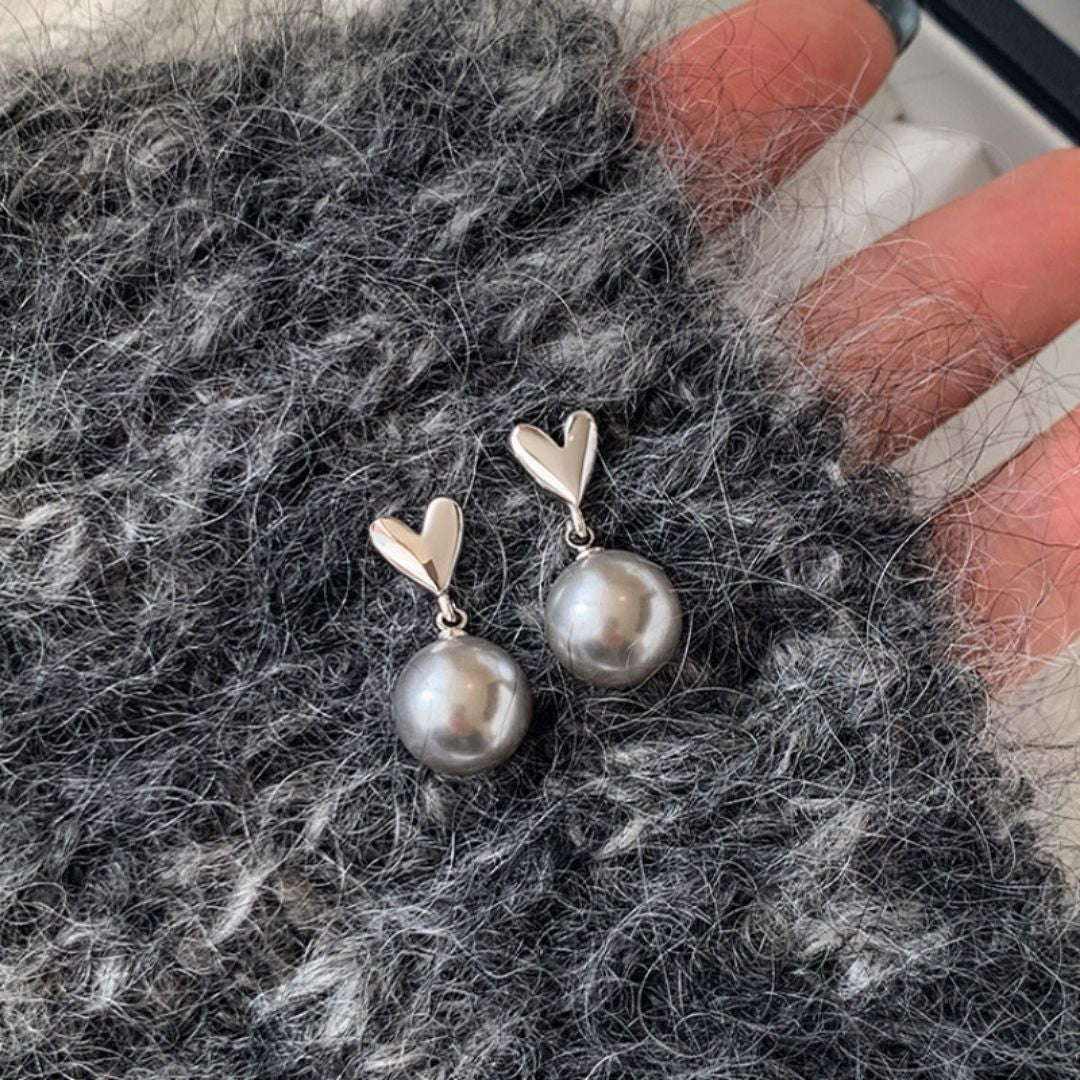Lunar Heart Drop Earrings