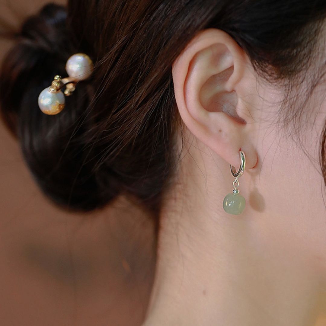 Sage Hoops Huggies Earrings