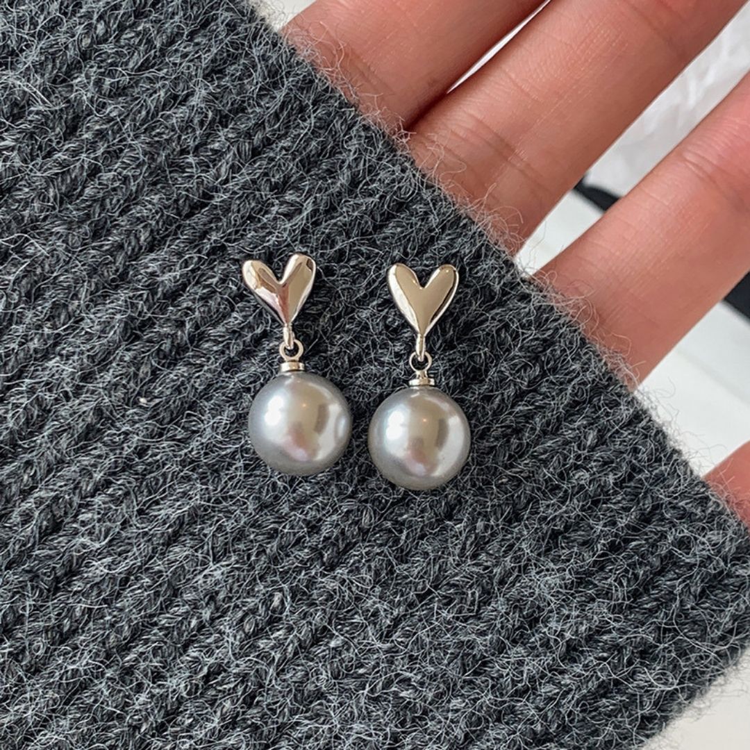 Lunar Heart Drop Earrings