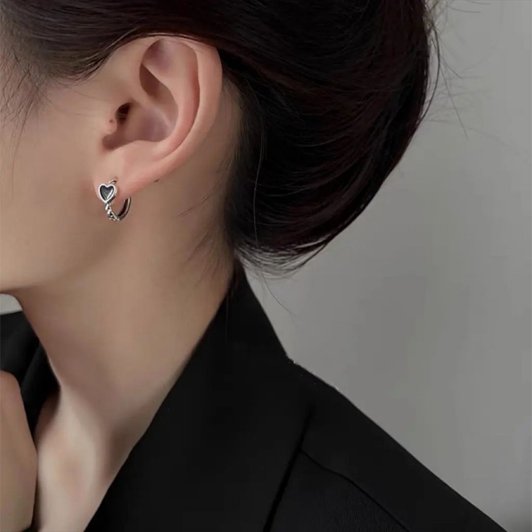 Noir Amour Huggies Earrings