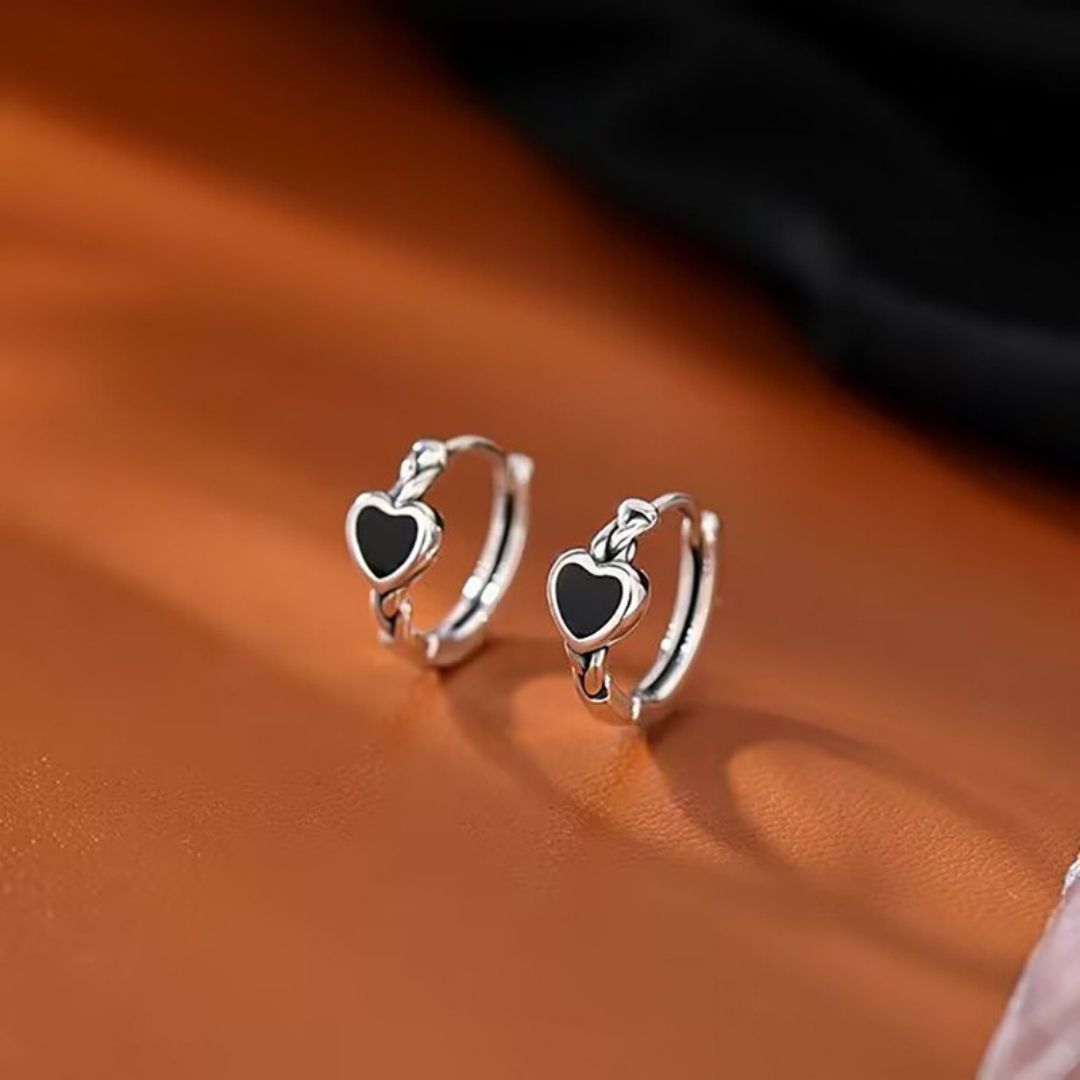 Noir Amour Huggies Earrings