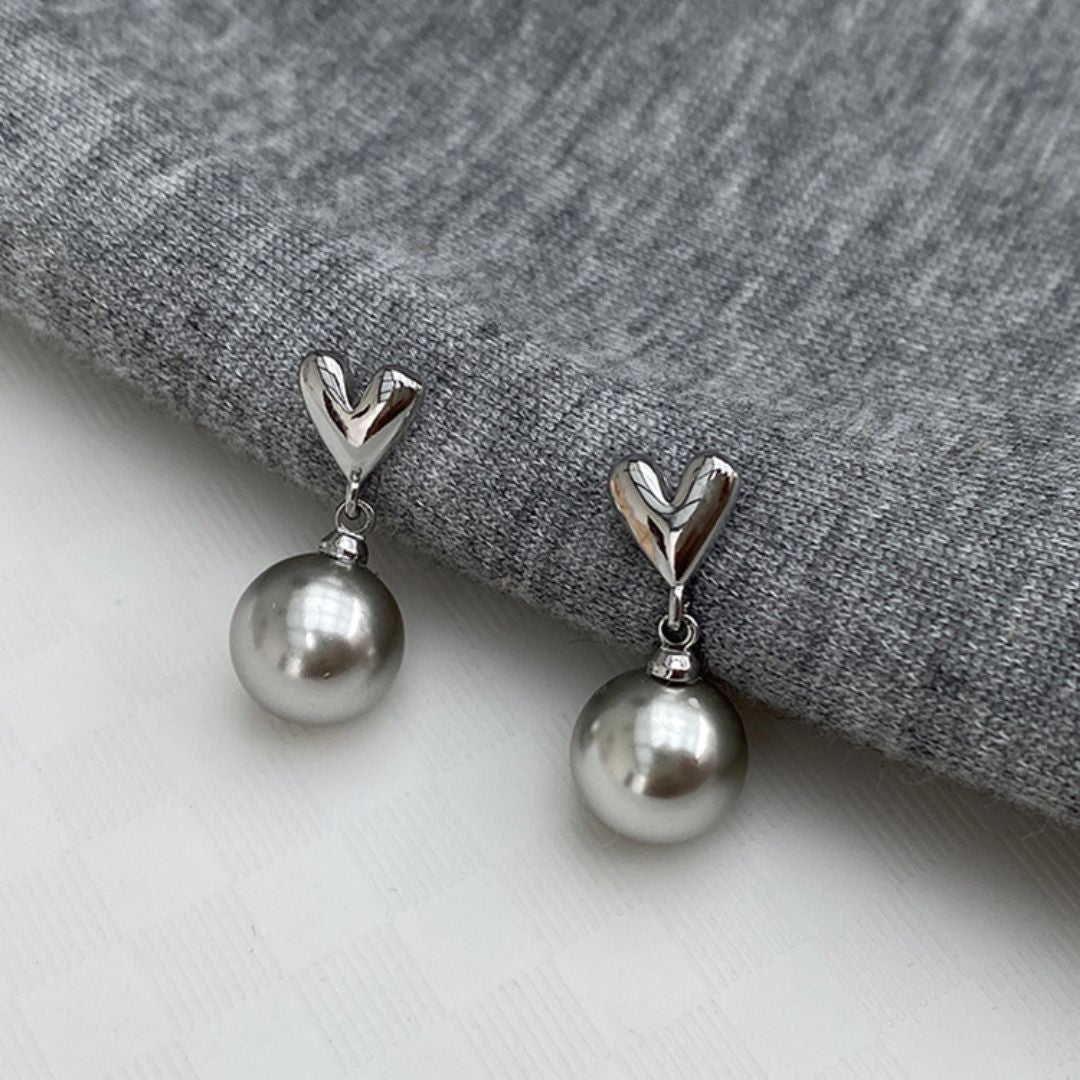Lunar Heart Drop Earrings