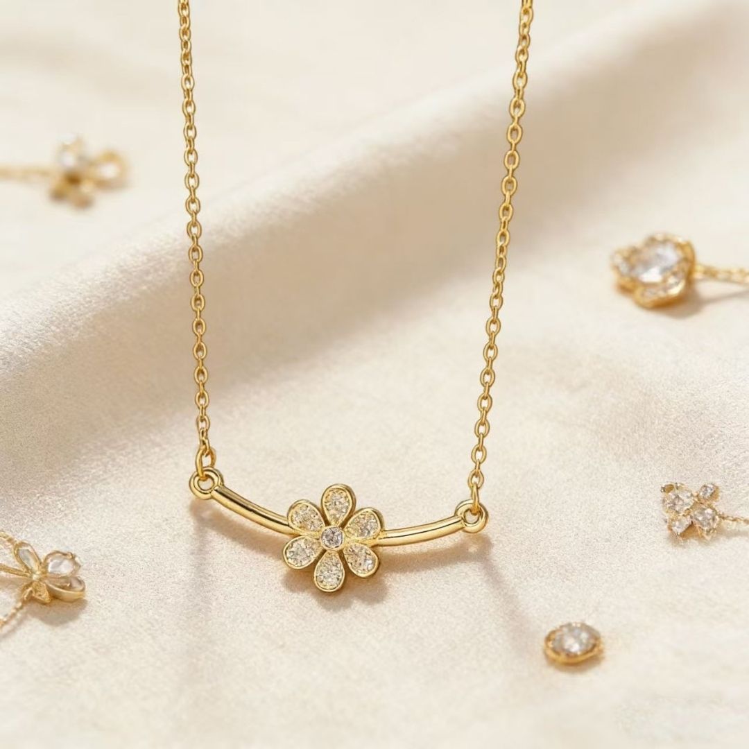 Gilded Daisy Garland Necklace