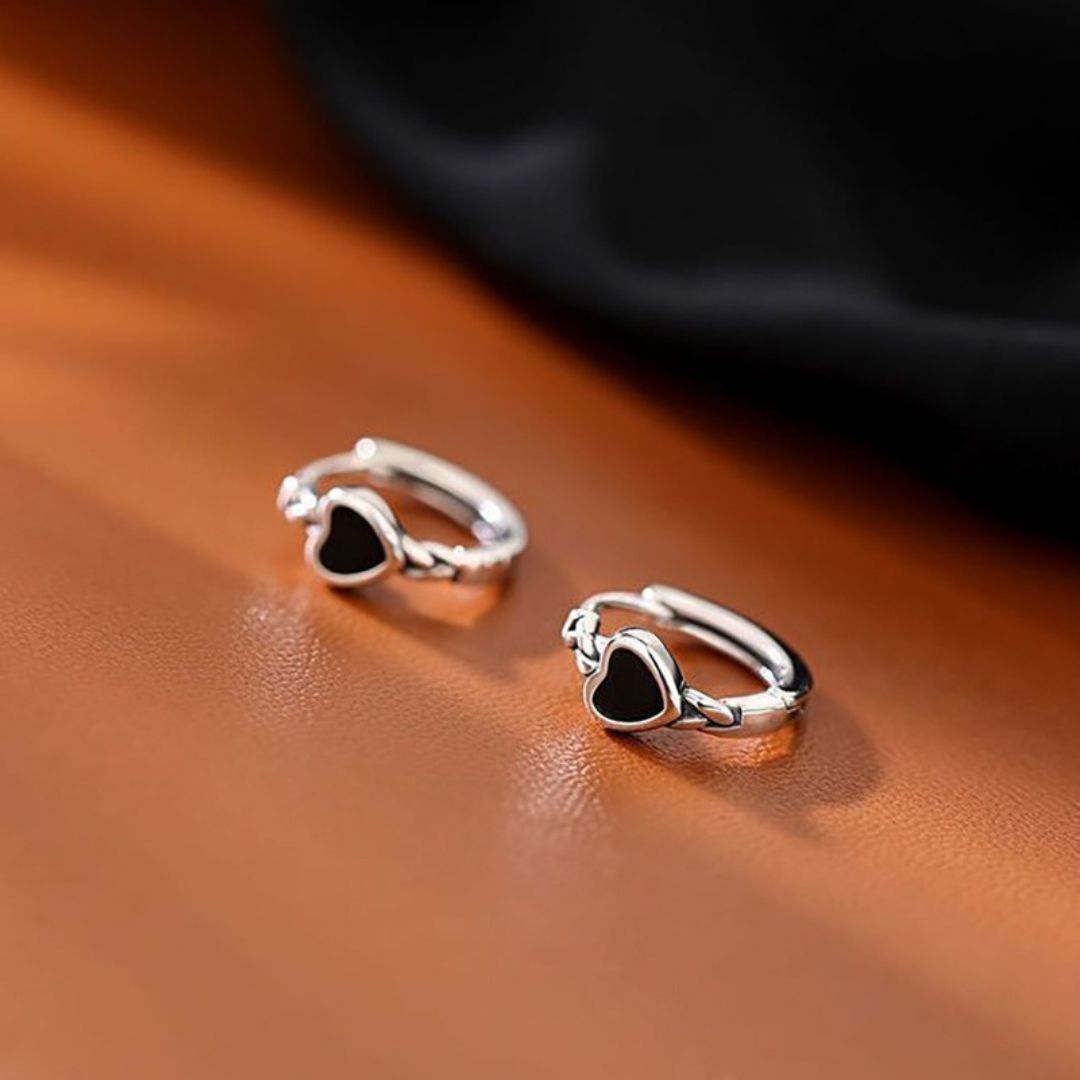 Noir Amour Huggies Earrings
