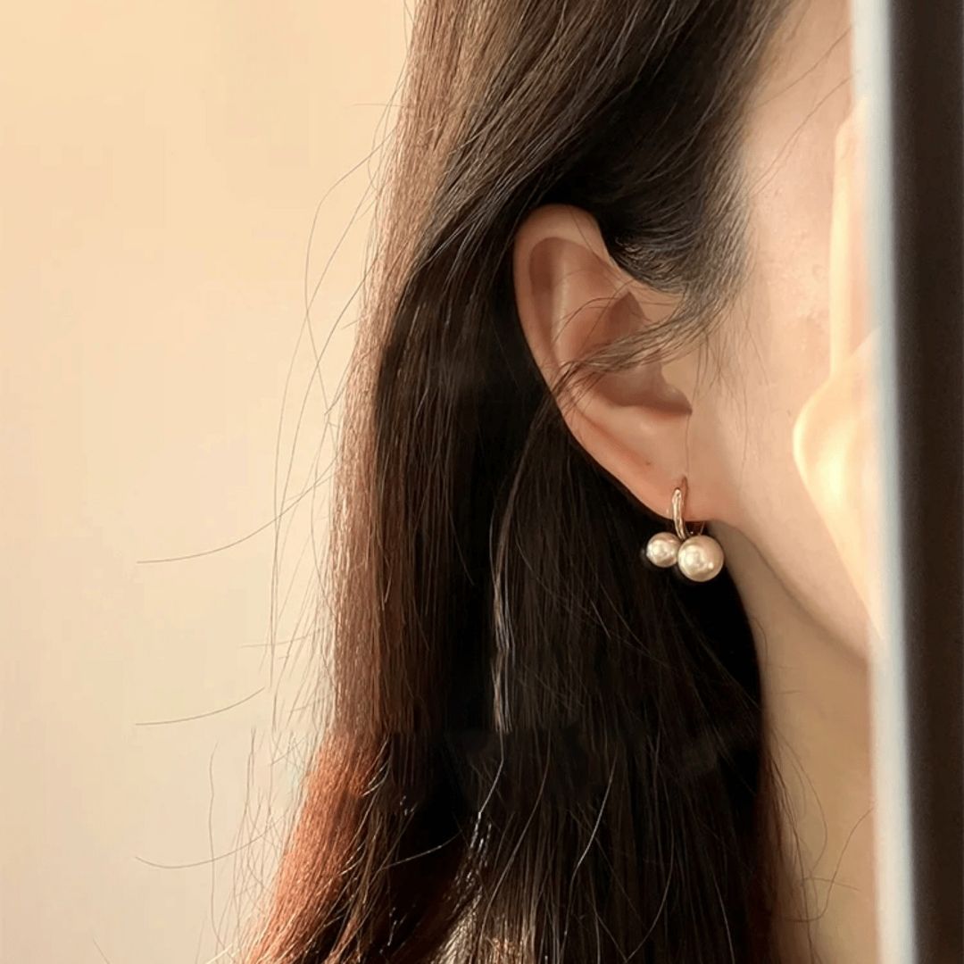 Twin Blossom Huggies Earrings