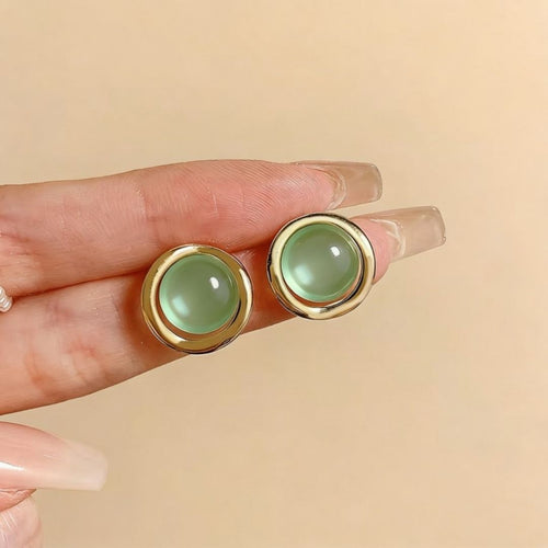 Moss Glow Orbitals Stud Earrings