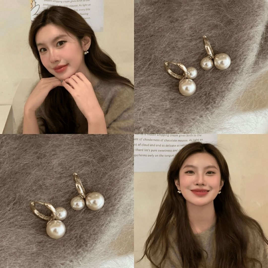 Twin Blossom Huggies Earrings