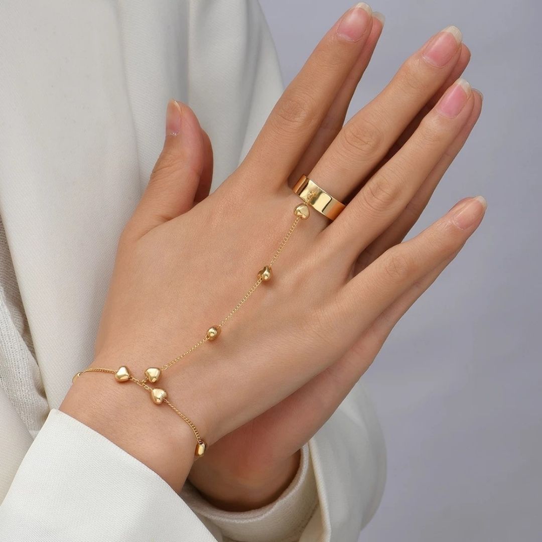 Sweetheart Wide-Band Ring-Bracelet