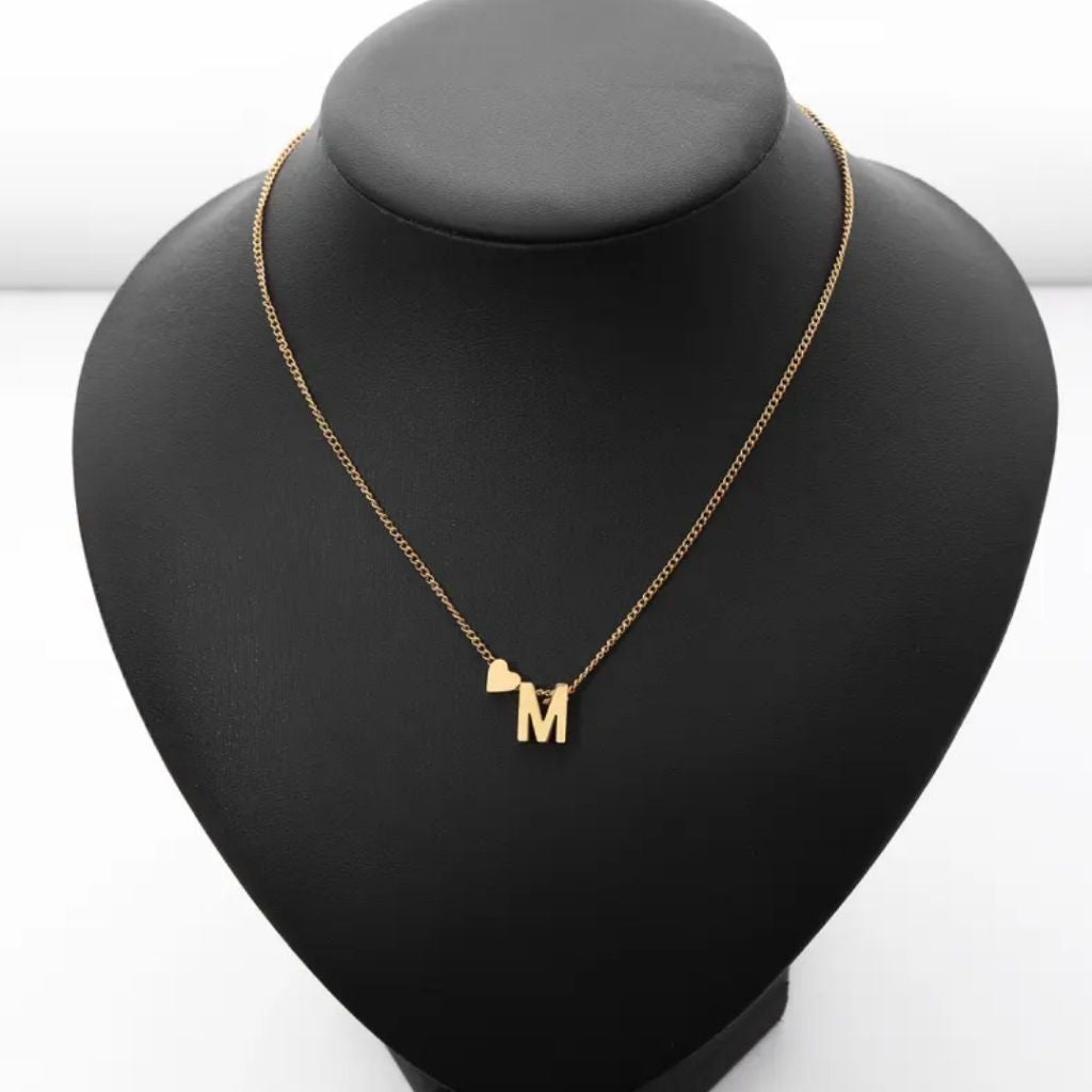 M Heart Necklace