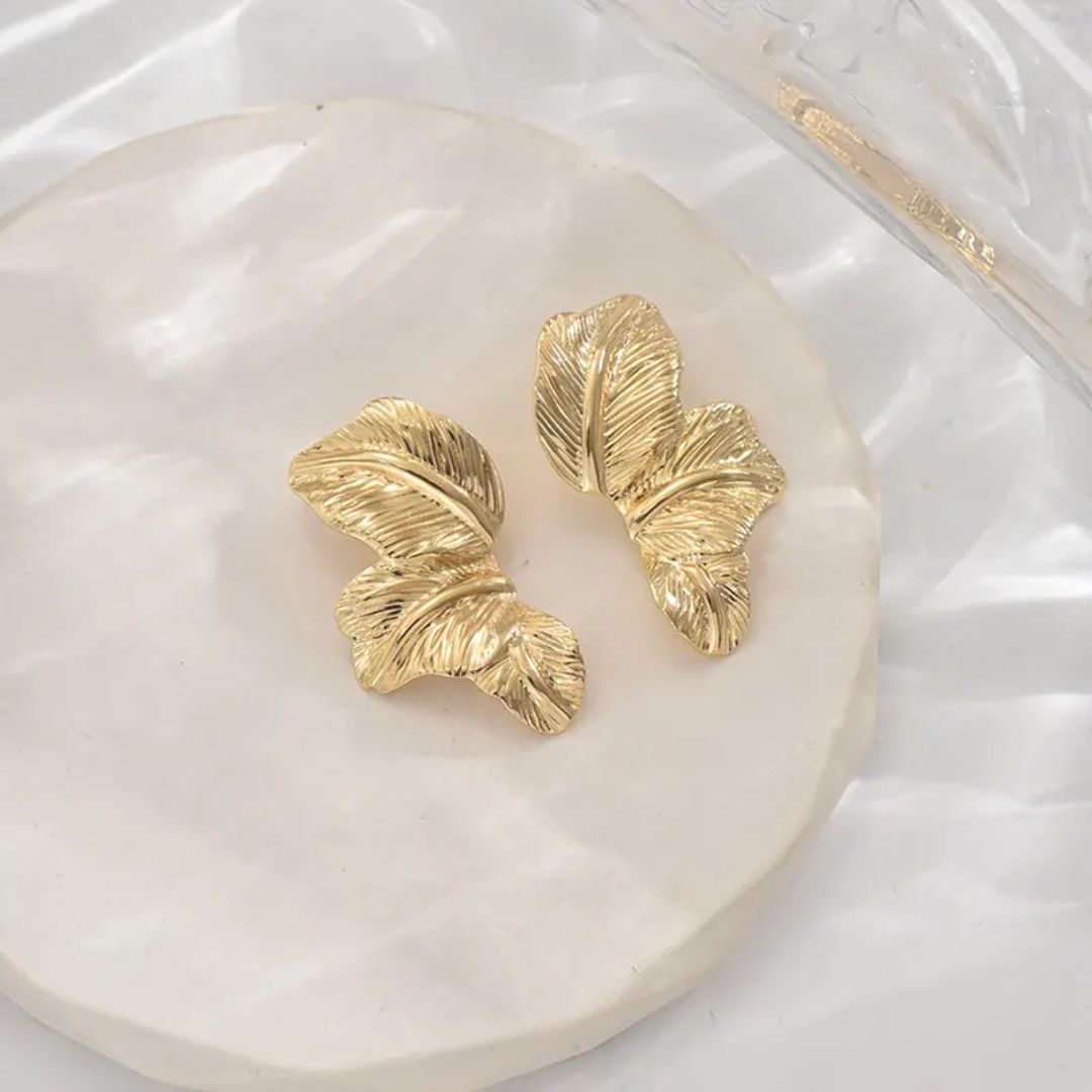 Golden Foliage Earring