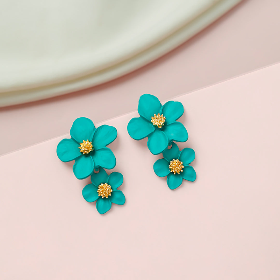 Colored Flowers Earring