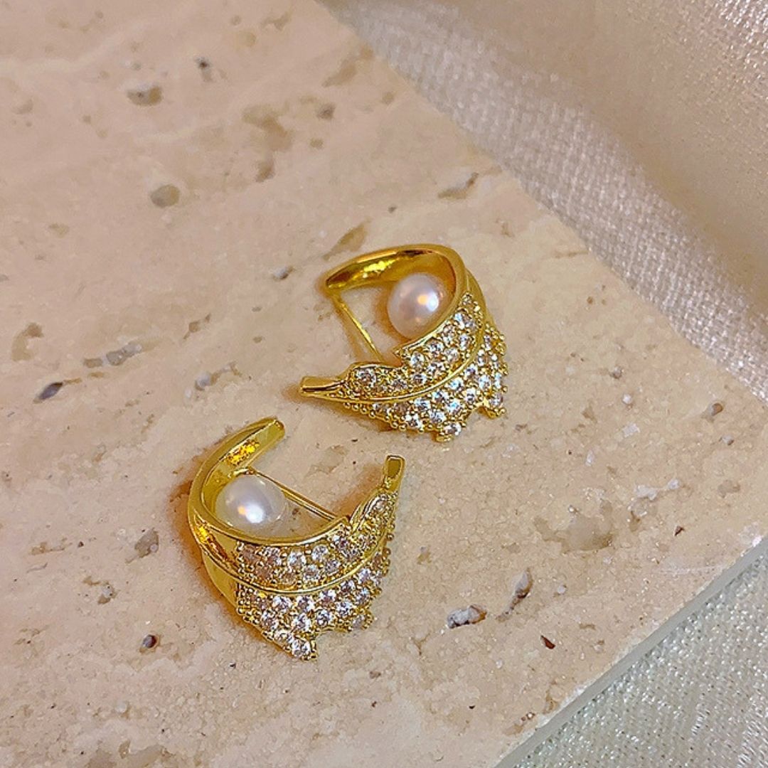 Golden Nautilus Studs Earrings