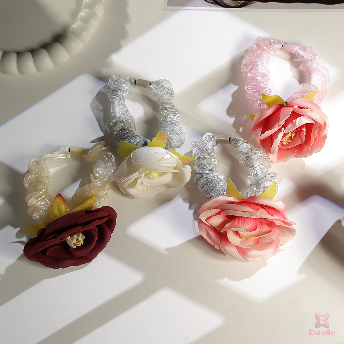 Rose Petal Scrunchie (pack of 1)