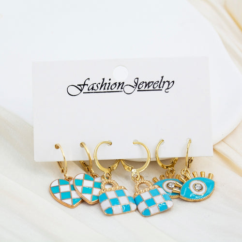 Azure Charm Trio Combo Earring