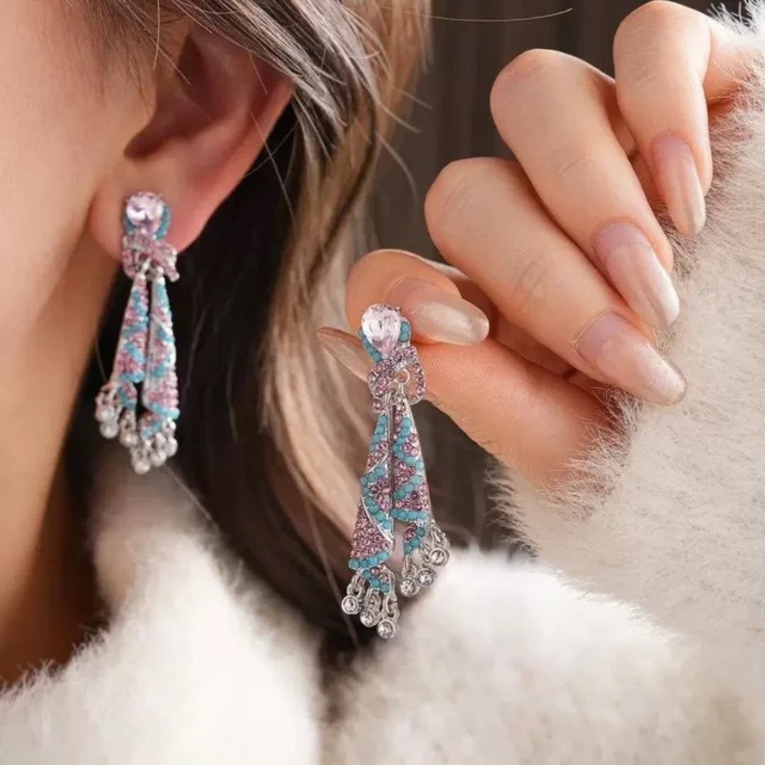 Rose & Azure Chandelier Earrings