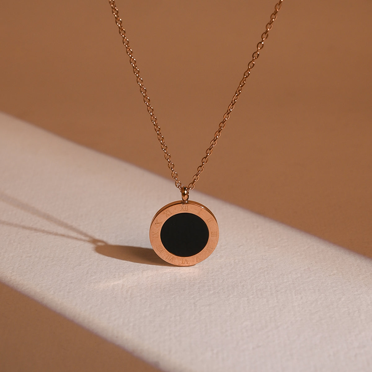 Obsidian Roman Halo Necklace