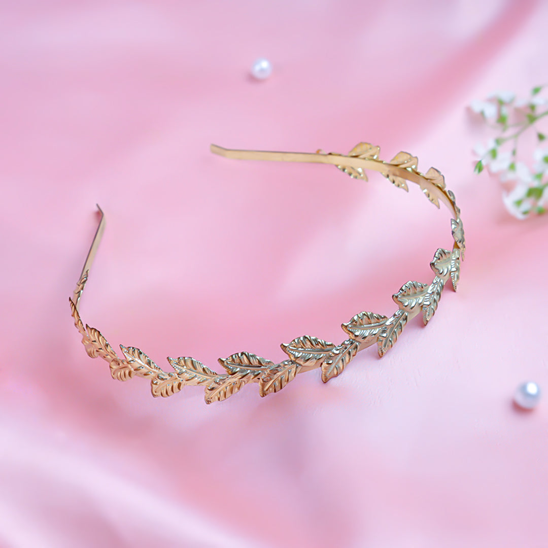 Rhinestone Leaf Tassel Hair band