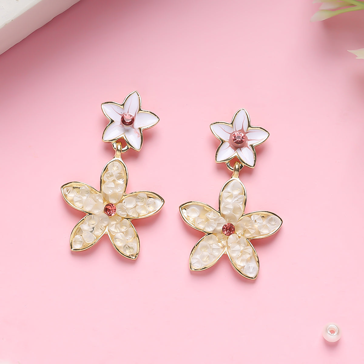 Crystal Daisy Dangler Earrings