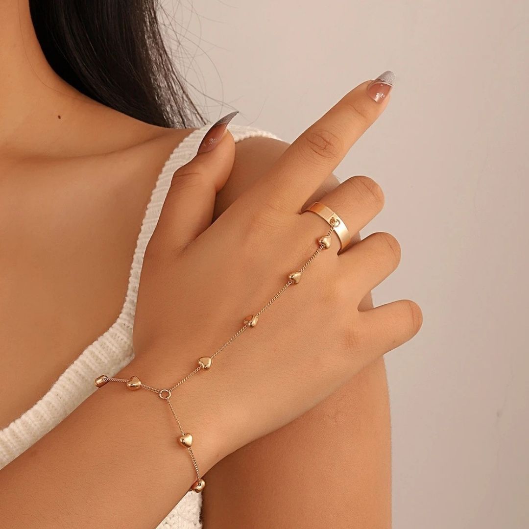 Sweetheart Wide-Band Ring-Bracelet