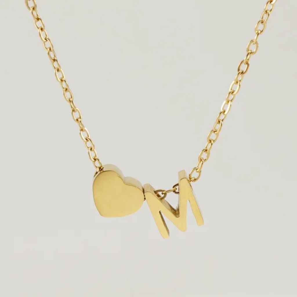 M Heart Necklace