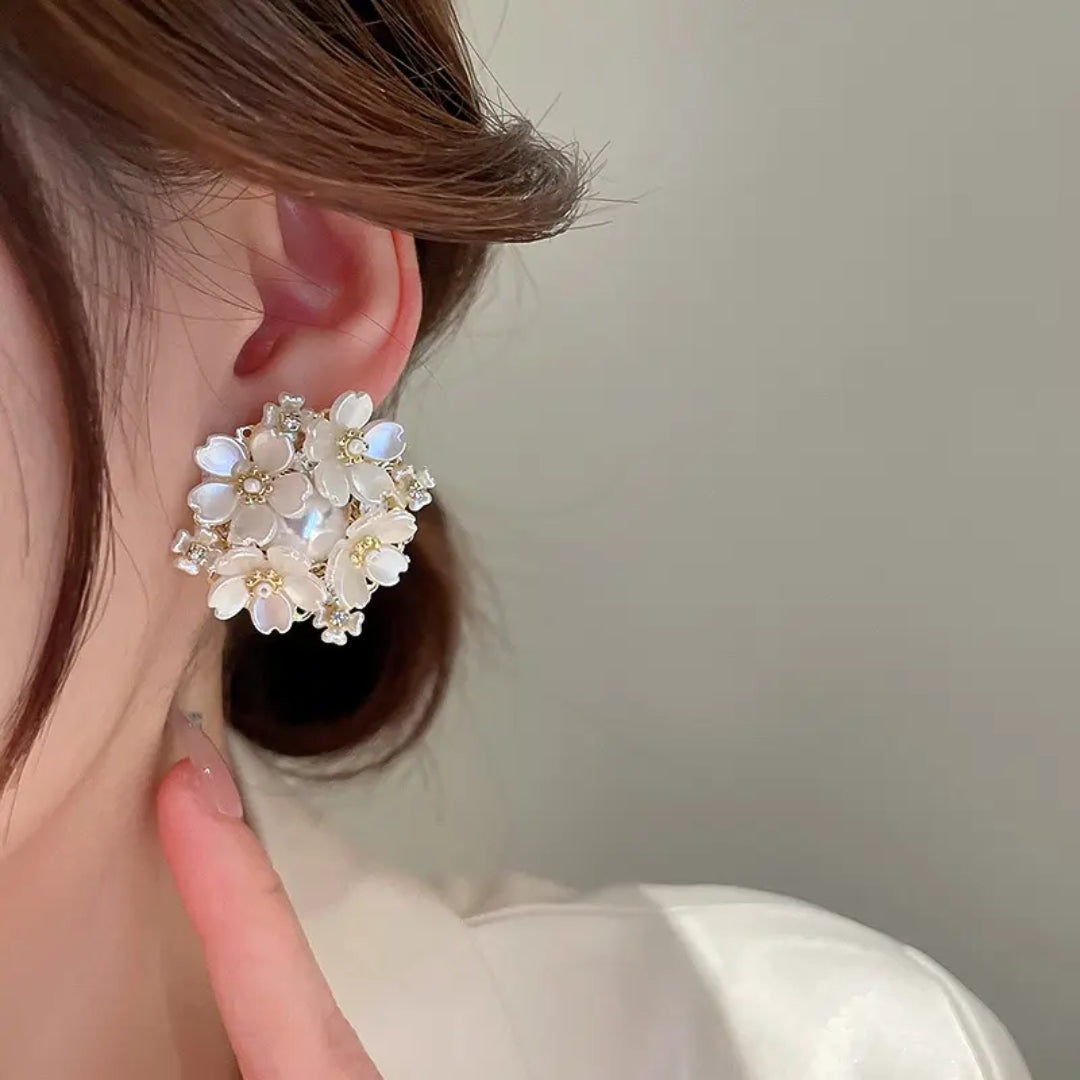 Floral Pearl Radiance Studs Earrings