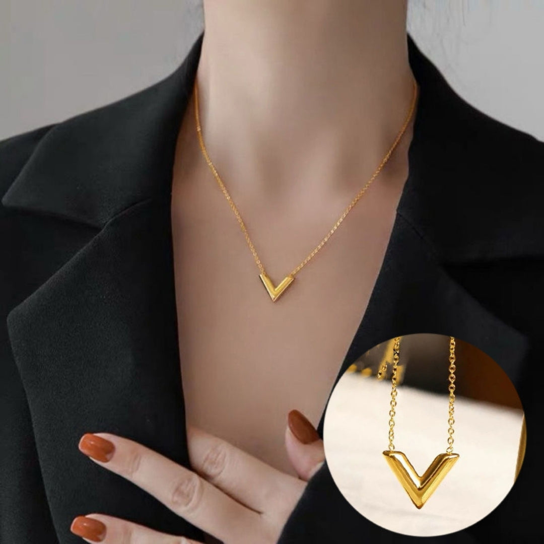 Gleam  Heart V Necklace