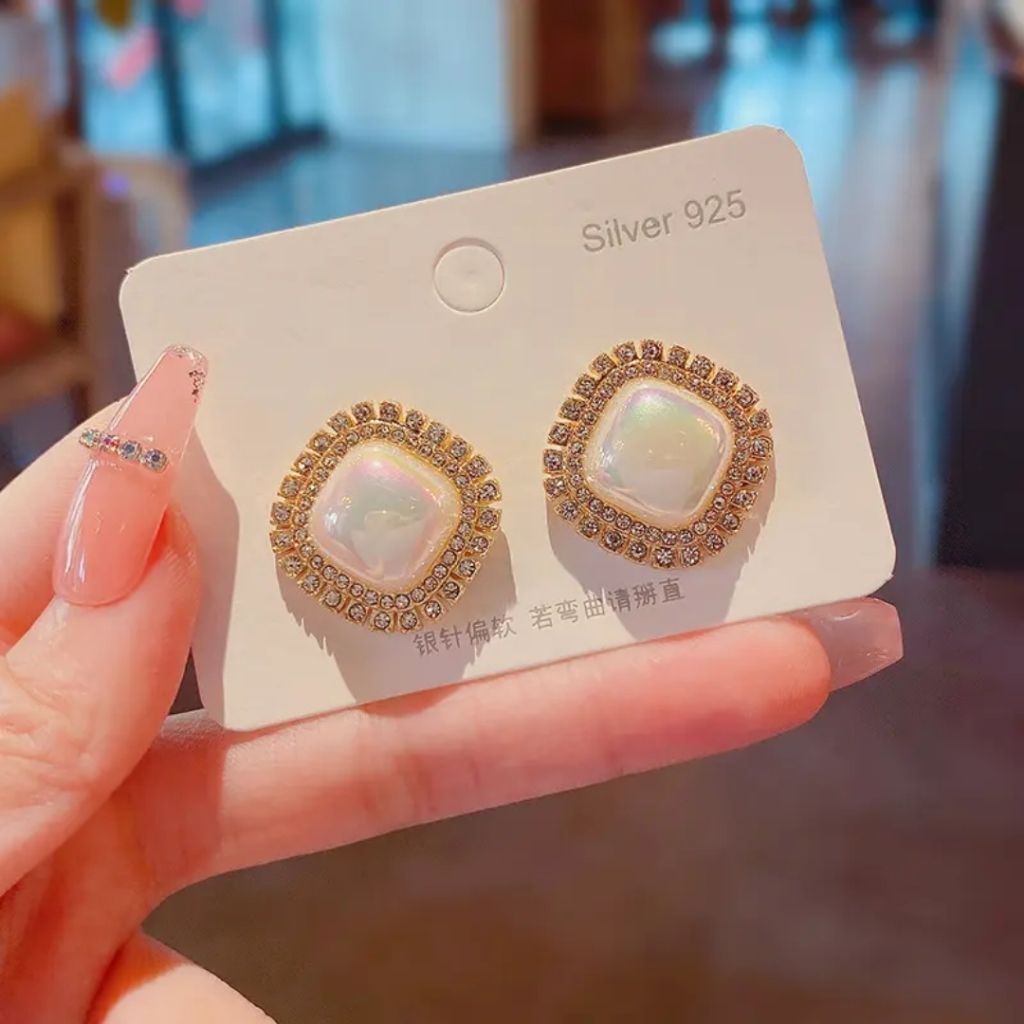 Ivory Elegant Hoops Earrings