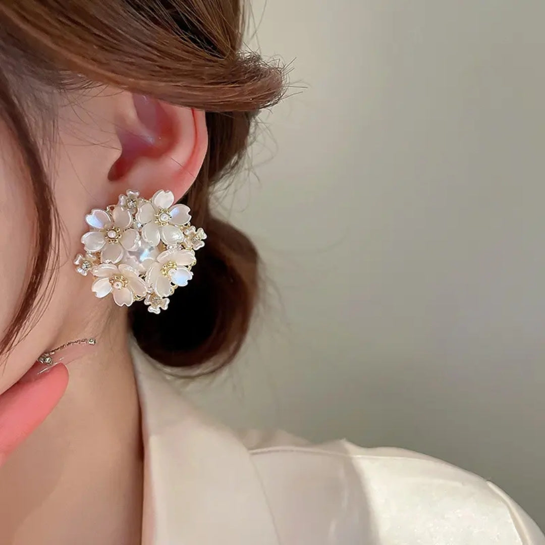 Floral Pearl Radiance Studs Earrings