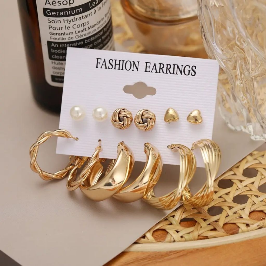 Glossy Halo Earrings Combo