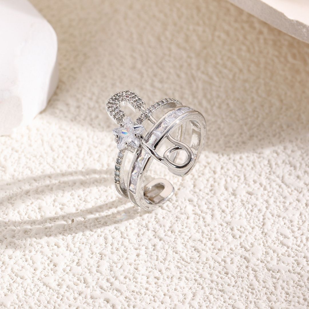 Zircon Safety Pin Ring